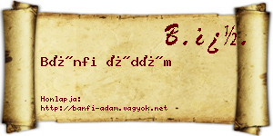Bánfi Ádám névjegykártya